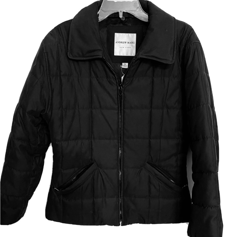 Andrew Marc New York Jacket Puffer Black Quilted Thermolite Plus XSmall